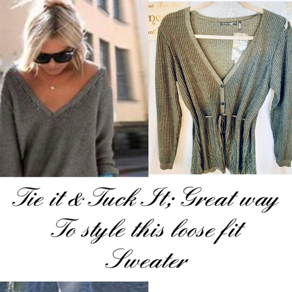 NWT Daisy Fuentes Button Up Tie Cardigan - Picture 10 of 10